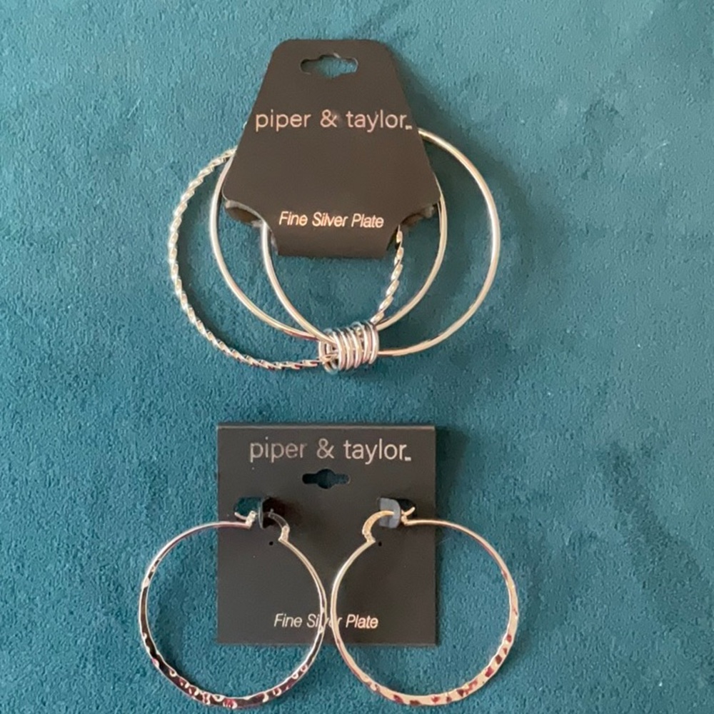 SILVER HOOPS & BRACELETS NWT